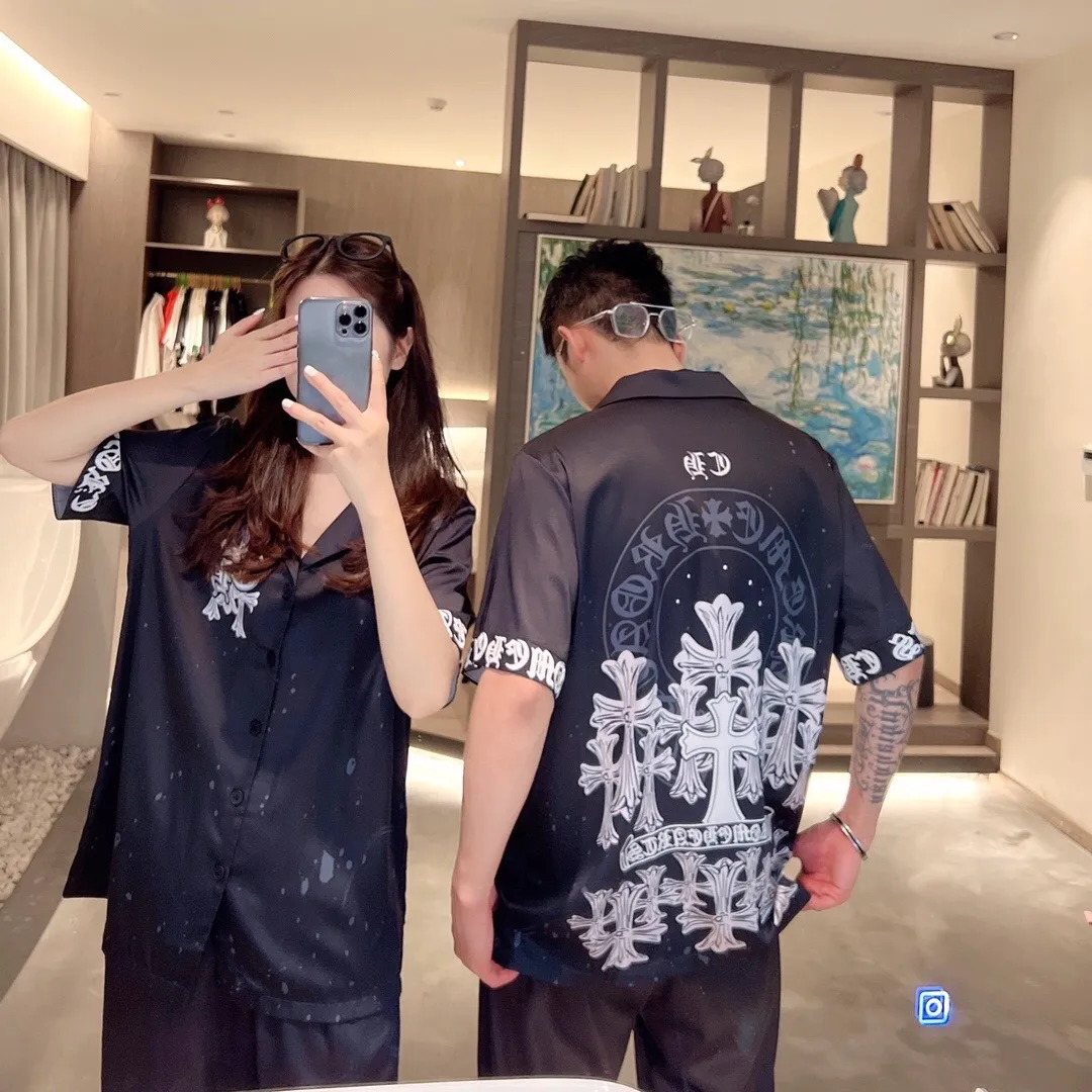 🅿️340 2024 CHROME HEARTS home wear, high-definition Korean silk fabric, skin-friendly, soft and comfortable, couple model M～XXXL